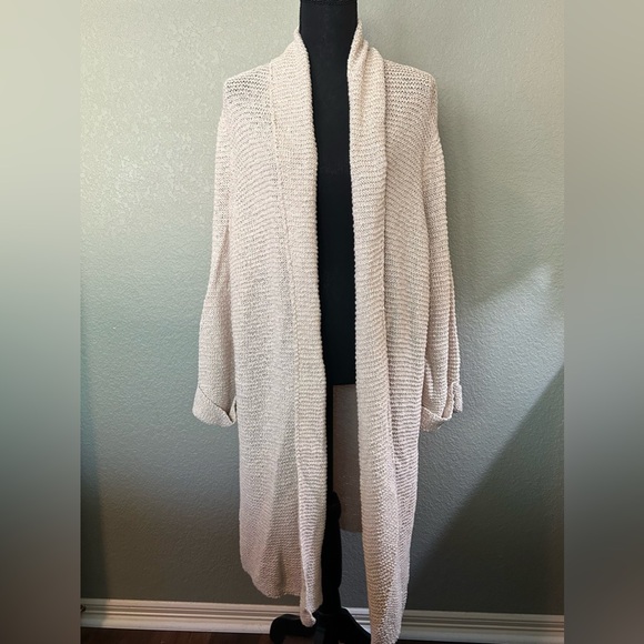 Chico's Sweaters - Chico's Cream Knit Long Cardigan